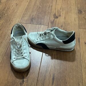 Dolce Vita White Sneakers with Navy Heel and Accent